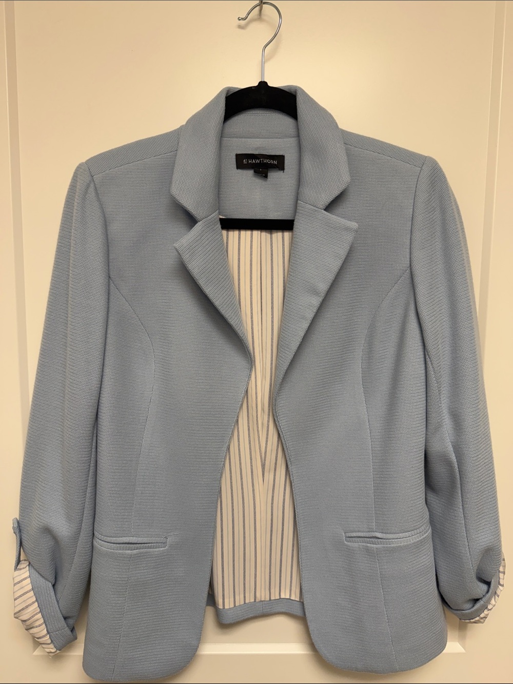 41 Hawthorn Light Blue Open-Front Women's Blazer